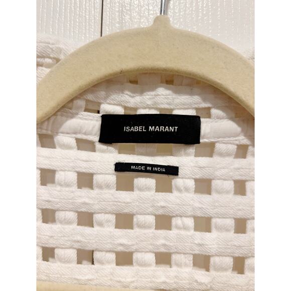 Isabel Marant Mainline Lattice Vest Jacket White Denim Size 38 (M) - Picture 4 of 6